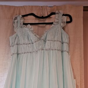 Mac Duggal Light Blue Maxi Dress